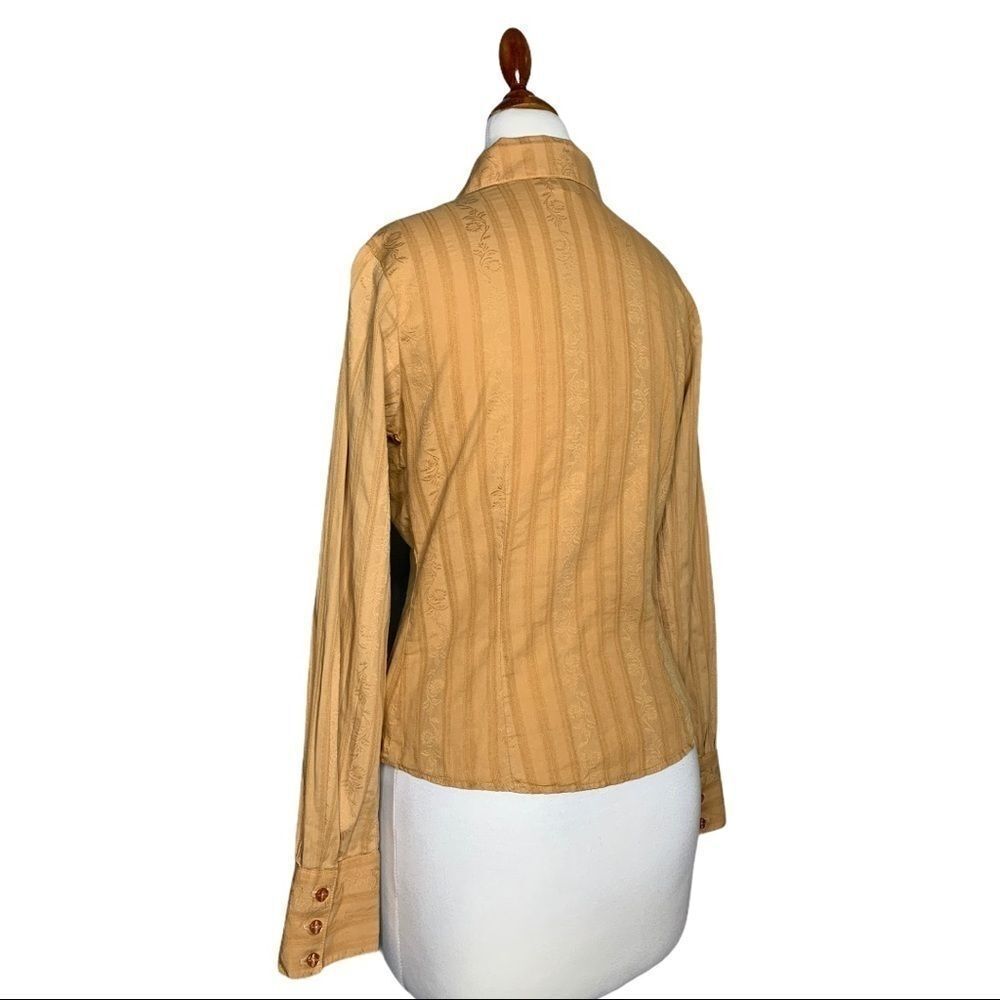 Ella Moss Mustard Ruffle Button-Down Shirt - Picture 3 of 10
